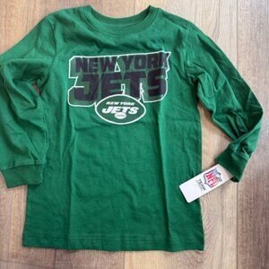 NEW NFL New York Jets Long Sleeve Cotton Shirt Youth XS 4/5